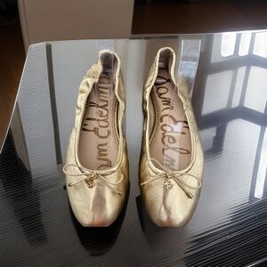 Sam Edelman ICON Metallic Gold Felicia Ballet Flat size 7 Store Display